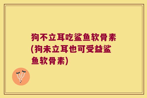 狗不立耳吃鲨鱼软骨素(狗未立耳也可受益鲨鱼软骨素) 狗不立耳吃鲨鱼软骨素(狗未立耳也可受益鲨鱼软骨素)