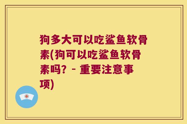 狗多大可以吃鲨鱼软骨素(狗可以吃鲨鱼软骨素吗？- 重要注意事项)