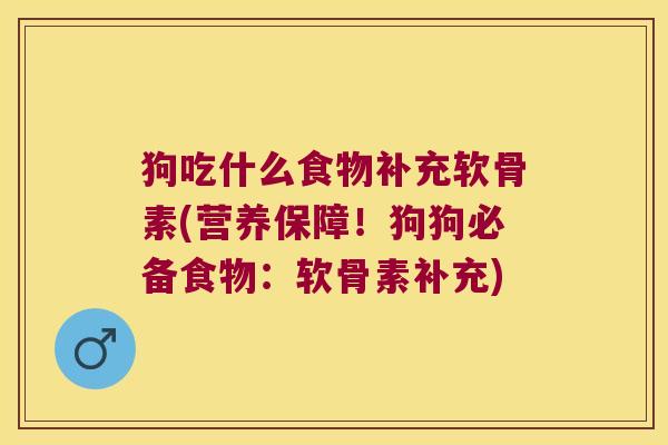 狗吃什么食物补充软骨素(营养保障!狗狗必备食物:软骨素补充) 狗吃什么食物补充软骨素(营养保障!狗狗必备食物:软骨素补充)