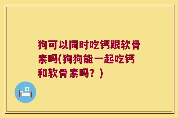 狗可以同时吃钙跟软骨素吗(狗狗能一起吃钙和软骨素吗?) 狗可以同时吃钙跟软骨素吗(狗狗能一起吃钙和软骨素吗?)