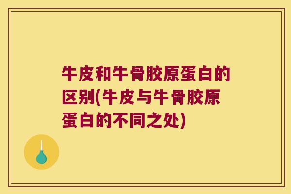 牛皮和牛骨胶原蛋白的区别(牛皮与牛骨胶原蛋白的不同之处) 牛皮和牛骨胶原蛋白的区别(牛皮与牛骨胶原蛋白的不同之处)