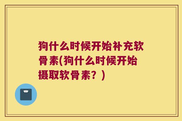 狗什么时候开始补充软骨素(狗什么时候开始摄取软骨素？)
