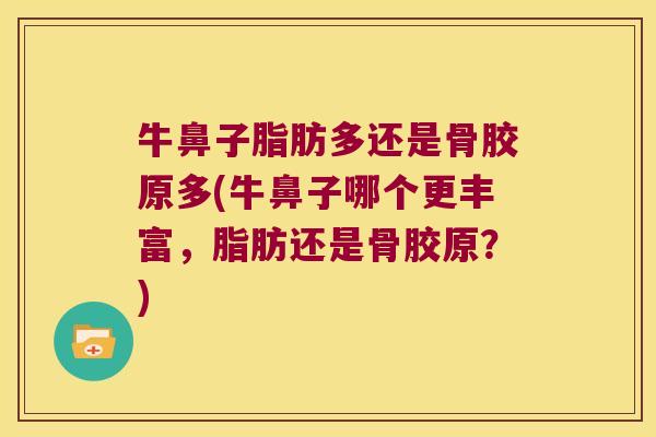 牛鼻子脂肪多还是骨胶原多(牛鼻子哪个更丰富,脂肪还是骨胶原?) 牛鼻子脂肪多还是骨胶原多(牛鼻子哪个更丰富,脂肪还是骨胶原?)