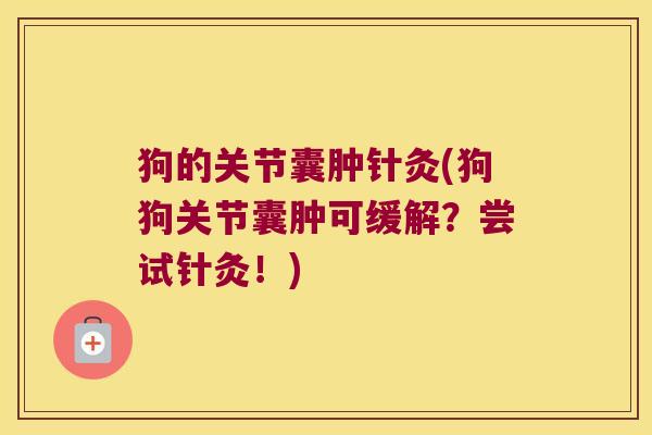 狗的关节囊肿针灸(狗狗关节囊肿可缓解?尝试针灸!) 狗的关节囊肿针灸(狗狗关节囊肿可缓解?尝试针灸!)