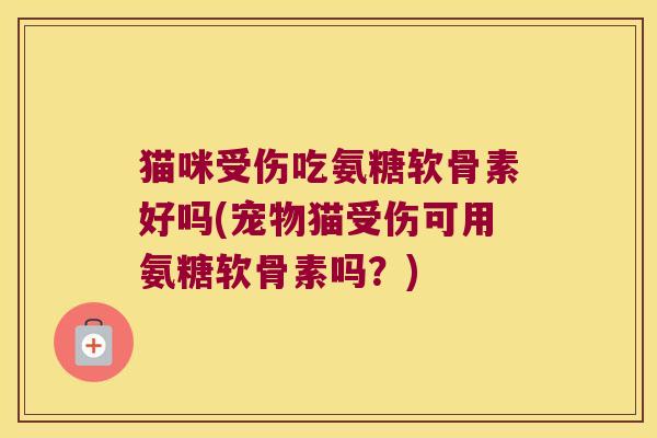 猫咪受伤吃氨糖软骨素好吗(宠物猫受伤可用氨糖软骨素吗？)