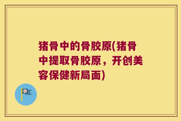 猪骨中的骨胶原(猪骨中提取骨胶原,开创美容保健新局面) 猪骨中的骨胶原(猪骨中提取骨胶原,开创美容保健新局面)