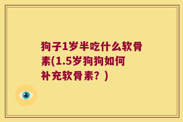 狗子1岁半吃什么软骨素(1.5岁狗狗如何补充软骨素?) 狗子1岁半吃什么软骨素(1.5岁狗狗如何补充软骨素?)