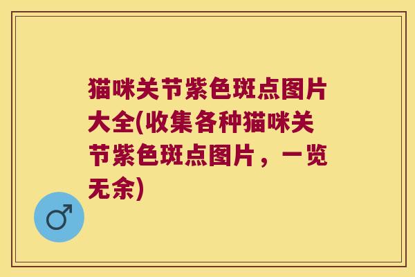 猫咪关节紫色斑点图片大全(收集各种猫咪关节紫色斑点图片,一览无余) 猫咪关节紫色斑点图片大全(收集各种猫咪关节紫色斑点图片,一览无余)