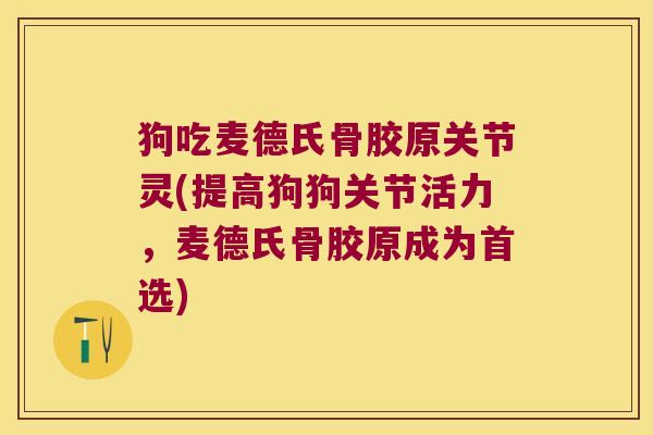 狗吃麦德氏骨胶原关节灵(提高狗狗关节活力,麦德氏骨胶原成为首选) 狗吃麦德氏骨胶原关节灵(提高狗狗关节活力,麦德氏骨胶原成为首选)