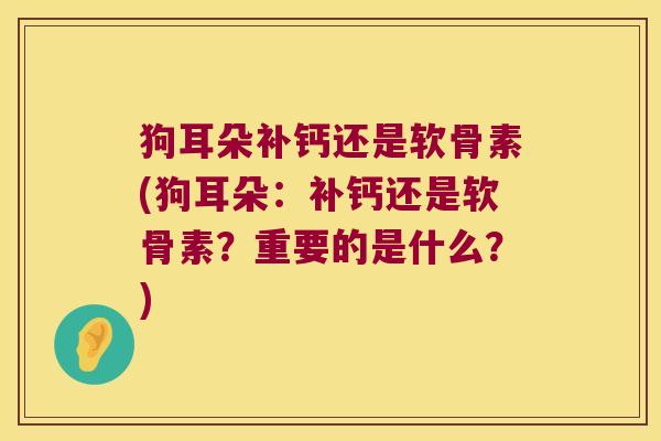 狗耳朵补钙还是软骨素(狗耳朵:补钙还是软骨素?重要的是什么?) 狗耳朵补钙还是软骨素(狗耳朵:补钙还是软骨素?重要的是什么?)