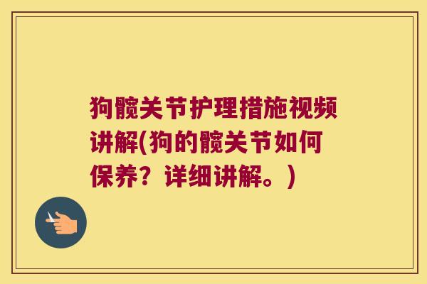 狗髋关节护理措施视频讲解(狗的髋关节如何保养？详细讲解。)