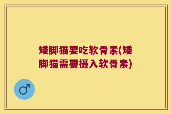 矮脚猫要吃软骨素(矮脚猫需要摄入软骨素) 矮脚猫要吃软骨素(矮脚猫需要摄入软骨素)