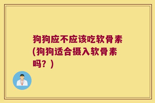 狗狗应不应该吃软骨素(狗狗适合摄入软骨素吗？)