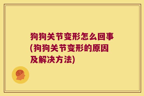 狗狗关节变形怎么回事(狗狗关节变形的原因及解决方法)