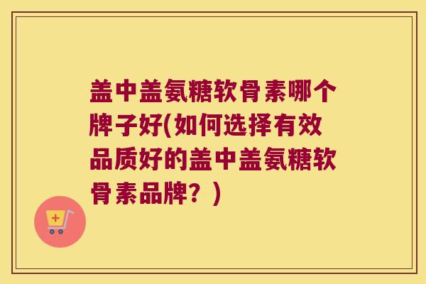 盖中盖氨糖软骨素哪个牌子好(如何选择有效品质好的盖中盖氨糖软骨素品牌?) 盖中盖氨糖软骨素哪个牌子好(如何选择有效品质好的盖中盖氨糖软骨素品牌?)