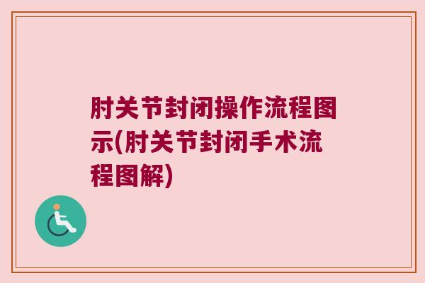 肘关节封闭操作流程图示(肘关节封闭手术流程图解) 肘关节封闭操作流程图示(肘关节封闭手术流程图解)