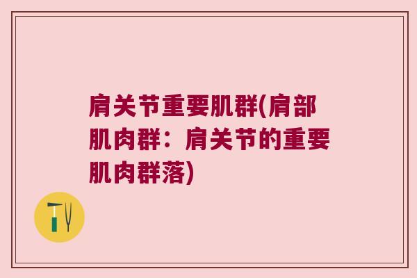 肩关节重要肌群(肩部肌肉群:肩关节的重要肌肉群落) 肩关节重要肌群(肩部肌肉群:肩关节的重要肌肉群落)