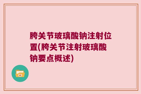 胯关节玻璃酸钠注射位置(胯关节注射玻璃酸钠要点概述)