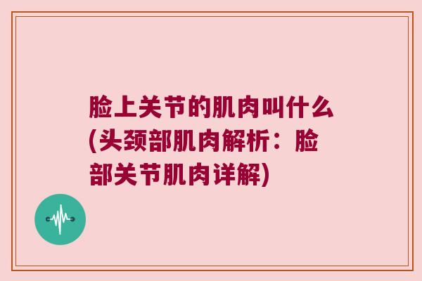 脸上关节的肌肉叫什么(头颈部肌肉解析：脸部关节肌肉详解)