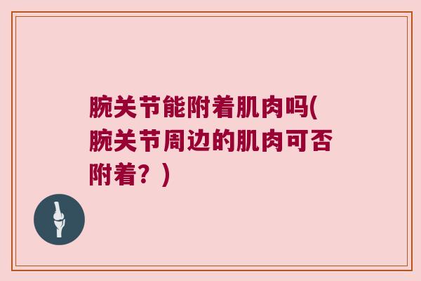 腕关节能附着肌肉吗(腕关节周边的肌肉可否附着?) 腕关节能附着肌肉吗(腕关节周边的肌肉可否附着?)