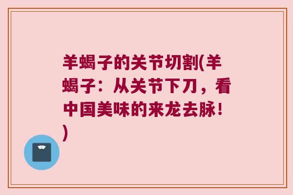 羊蝎子的关节切割(羊蝎子:从关节下刀,看中国美味的来龙去脉!) 羊蝎子的关节切割(羊蝎子:从关节下刀,看中国美味的来龙去脉!)