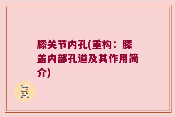 膝关节内孔(重构:膝盖内部孔道及其作用简介) 膝关节内孔(重构:膝盖内部孔道及其作用简介)