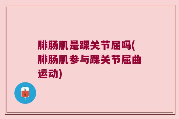 腓肠肌是踝关节屈吗(腓肠肌参与踝关节屈曲运动) 腓肠肌是踝关节屈吗(腓肠肌参与踝关节屈曲运动)