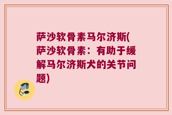 萨沙软骨素马尔济斯(萨沙软骨素：有助于缓解马尔济斯犬的关节问题)
