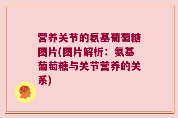 营养关节的氨基葡萄糖图片(图片解析：氨基葡萄糖与关节营养的关系)