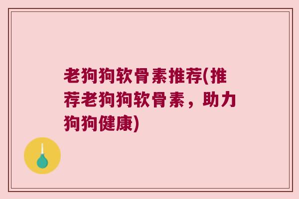 老狗狗软骨素推荐(推荐老狗狗软骨素,助力狗狗健康) 老狗狗软骨素推荐(推荐老狗狗软骨素,助力狗狗健康)