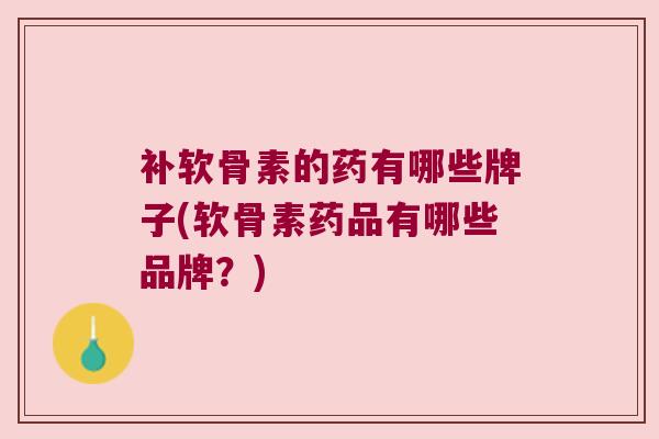 补软骨素的药有哪些牌子(软骨素药品有哪些品牌？)