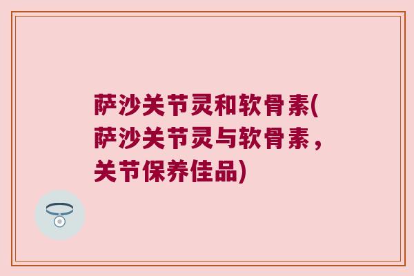 萨沙关节灵和软骨素(萨沙关节灵与软骨素，关节保养佳品)