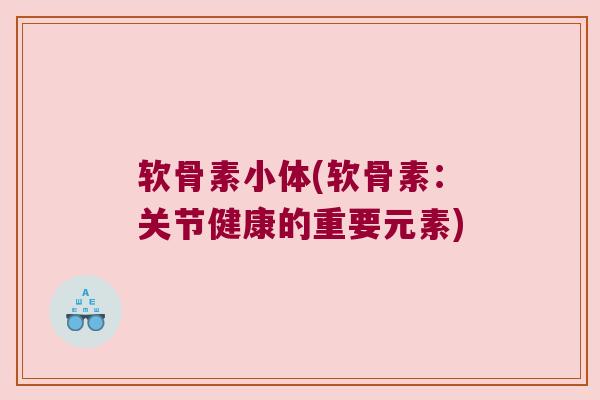 软骨素小体(软骨素：关节健康的重要元素)