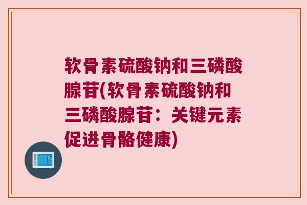 软骨素硫酸钠和三磷酸腺苷(软骨素硫酸钠和三磷酸腺苷：关键元素促进骨骼健康)