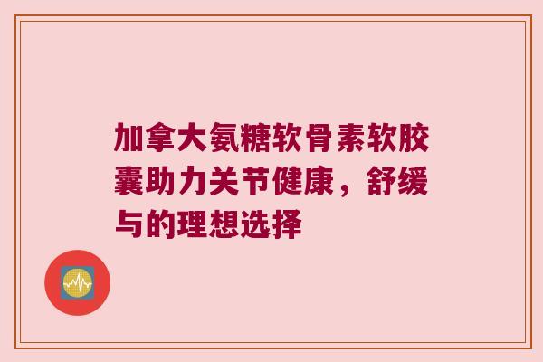 加拿大氨糖软骨素软胶囊助力关节健康,舒缓与的理想选择 加拿大氨糖软骨素软胶囊助力关节健康,舒缓与的理想选择