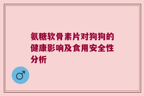 氨糖软骨素片对狗狗的健康影响及食用安全性分析