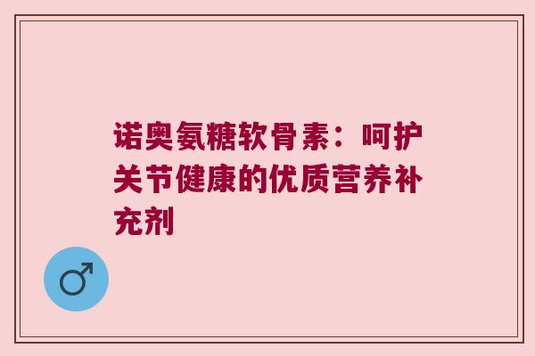 诺奥氨糖软骨素：呵护关节健康的优质营养补充剂