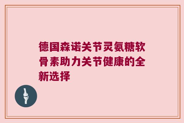 德国森诺关节灵氨糖软骨素助力关节健康的全新选择 德国森诺关节灵氨糖软骨素助力关节健康的全新选择