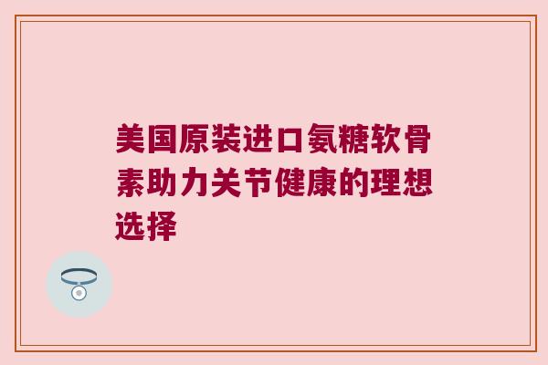 美国原装进口氨糖软骨素助力关节健康的理想选择 美国原装进口氨糖软骨素助力关节健康的理想选择
