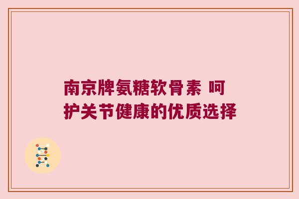 南京牌氨糖软骨素 呵护关节健康的优质选择