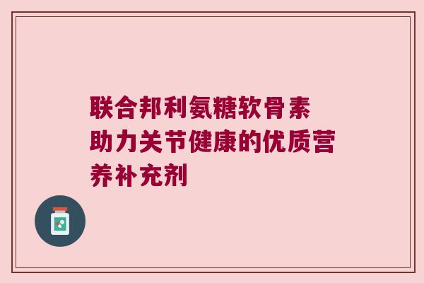 联合邦利氨糖软骨素 助力关节健康的优质营养补充剂