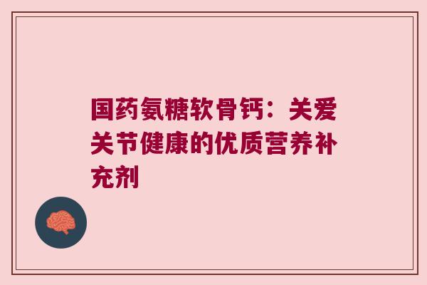 国药氨糖软骨钙：关爱关节健康的优质营养补充剂