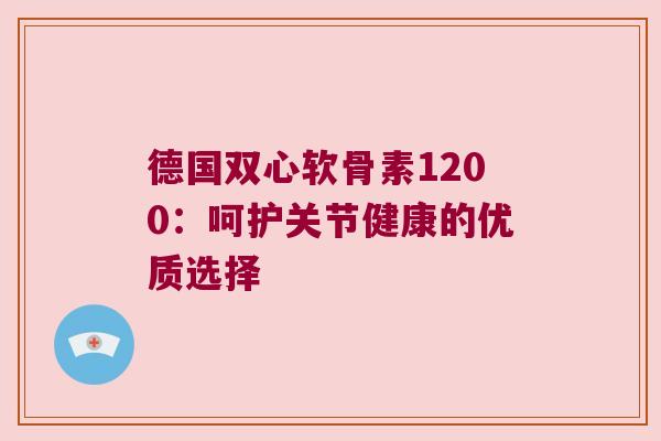 德国双心软骨素1200：呵护关节健康的优质选择