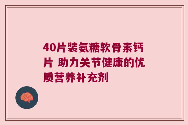 40片装氨糖软骨素钙片 助力关节健康的优质营养补充剂 40片装氨糖软骨素钙片 助力关节健康的优质营养补充剂