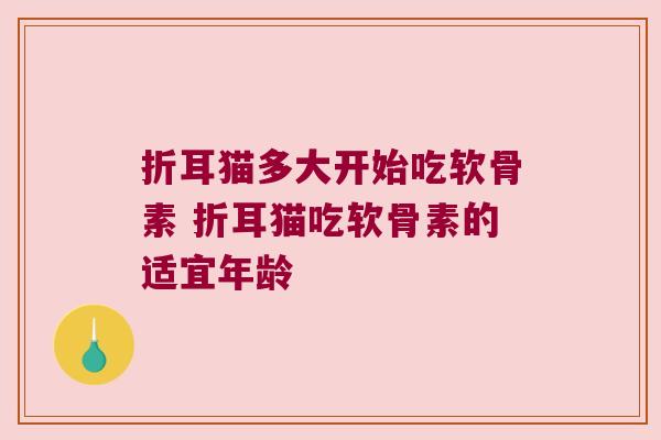 折耳猫多大开始吃软骨素 折耳猫吃软骨素的适宜年龄 折耳猫多大开始吃软骨素 折耳猫吃软骨素的适宜年龄