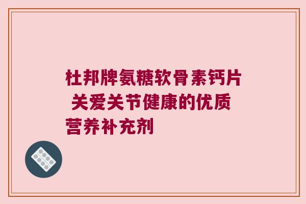 杜邦牌氨糖软骨素钙片 关爱关节健康的优质营养补充剂