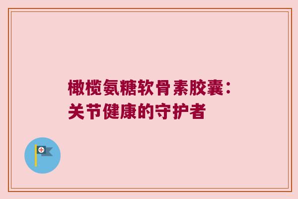 橄榄氨糖软骨素胶囊:关节健康的守护者 橄榄氨糖软骨素胶囊:关节健康的守护者