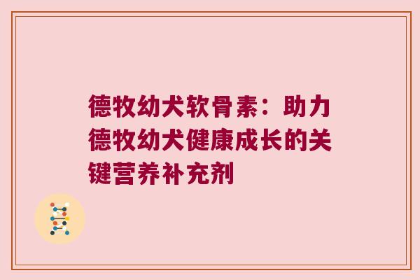 德牧幼犬软骨素：助力德牧幼犬健康成长的关键营养补充剂