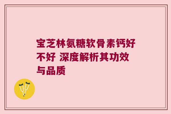 宝芝林氨糖软骨素钙好不好 深度解析其功效与品质 宝芝林氨糖软骨素钙好不好 深度解析其功效与品质