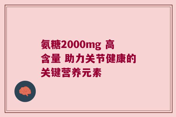 氨糖2000mg 高含量 助力关节健康的关键营养元素 氨糖2000mg 高含量 助力关节健康的关键营养元素